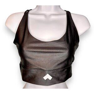 Onzie x Tonal Black Sacred Sports Bra Strappy Longline cross back scoop neck
